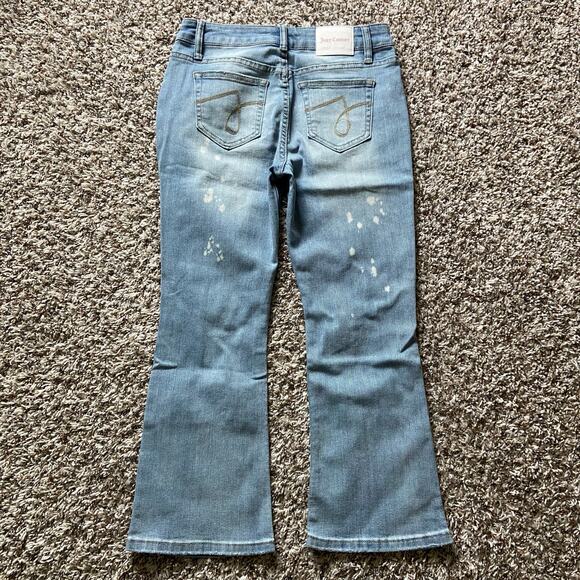 Juicy Couture Kids Mid Rise Cropped Kick Flare Jean Girls 12 Light Wash Denim - Picture 3 of 9